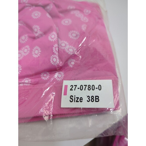 Comfort Choice Floral Front-Close Comfort Wireless Bralette Bra Pink Size 38B - Picture 11 of 11